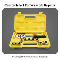 Portable Storage Case 1/2 Inch Drive Socket Set High Force Pneumatic Impulse Socket Set Heavy-Duty Construction for DIY Enthusiasts, Garage