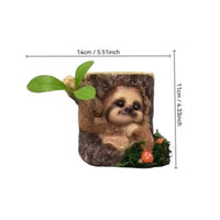 Sloth Planter Resin Planter Cute Sloth Flowerpot for Desk