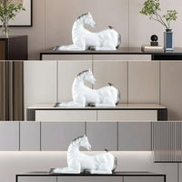 Resin Horse Figurine Decorative Horse Figurine with Bird Sculpture Long-Lasting Decoration Artisan-Made for Art Collectors