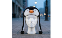 Warm Penguin Earflap Hat Cute Design Penguin Hat Windproof Creature Character Hood Ear Protection for Women, Teens, Cycling, Outdoor, Cold Weather