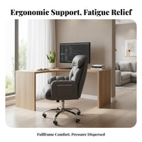 High-Back Support Padded Recliner with Footrest Adjustable Height Reclining Desk Chair with Footrest Cushiony Cushioning Swivel Seat Ergonomic Design for Students, People Working from Home, Distant Workers, Bedroom, Dorm Room, Gaming Setup