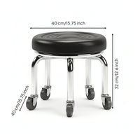 Padded Low Stool with Wheels Compact Swivel Stool with Wheels Mobile Furniture Movable for Estheticians