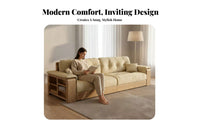 3-Seater billowy Sofa Modern Design 3-Seater Deep-Seat Foam Couch Small Space suitable Lounge Seating for Apartment Dwellers, Families, Bedroom, Office