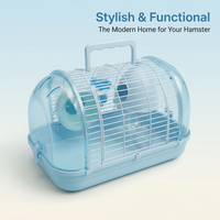 Portable Hamster Cage with Handle, Small Animal Habitat Starter Kit, Two Tier Hamster Habitat, Hamster Cage Water Bottle, Small Animal Travel Carrier