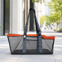 Mesh Pet Carrier Structured Tote Bag Long-Lasting for Travel, Car Rides