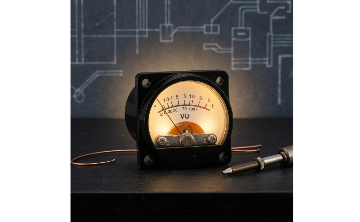 Warm Backlight Panel Mounted VU Meter Clear Cover Analog VU Meter Square Front Plate