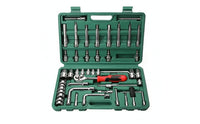 46 Pieces Auto Repair Tool Kit Chrome-Finished Socket Set with Case Organized Mechanics Tool Set for Vehicle Owners, Amateur Mechanics, Garage