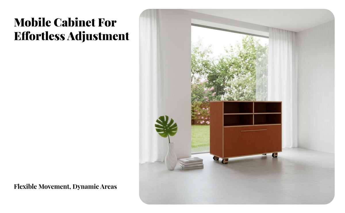 Minimalist Buffet Cabinet on Wheels Multi-Functional Movable Sideboard Cabinet Sturdy & Stable Mobile Buffet Sideboard for Apartment Dwellers, Office