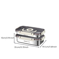 2 Pieces Locking Buckles Stainless Steel Lunch Box Ribbed Bottom Portable Food Container Leak-Proof Lidded Storage Box BPAfree of Charge for Camping, Outdoor