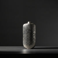 Aluminum Vase Ribbed Silver Vase Abstract Flower Holder for Decorators, Entryway, Hotel