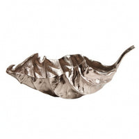 Hammered Leaf Tray Textured Elongated Vessel Tray Sculptural Centerpiece Bowl Versatile for Living Room