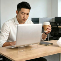 Acrylic Laptop Stand Ventilated Laptop Riser Cooling Notebook Stand for Office, Study