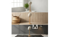 textileCovered Mannequin Head with Wooden Stand Freestanding Mannequin Head Stand Stable Sturdy for Stylists, Retail Counters