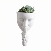 Decorative Face Wall Planter Open Top Wall Hanging Pot Compact Face Planter Boho Style for Small Plant Display