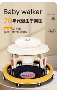 婴儿童宝宝学步车静音调高低档折叠防侧翻o型腿坐推多功能八轮车