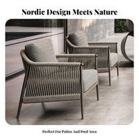 Nordic design 4-Piece Woven Sofa Set Waterproof Outdoor Furniture Water pads Patio Seating Group Weather-Resistant for Families, Homeowners, Adults