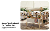 Wooden Market Stand Easy Assembly Wooden Market Stall High-Quality Wood Foldable Market Stand for Crafters, Night Markets, Craft Fairs, Outdoor Events