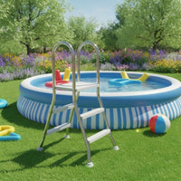Double-Sided Pool Ladder Stainless Steel Freestanding Pool Ladder Anti-Slip for Above Ground Pools
