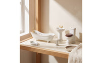 5 Pieces Dollhouse Washroom Set Realistic Toilet with Lid Toy Miniatures for Hobbyists