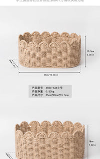 纸绳编织收纳筐家用大容量衣服杂物桌面零食玩具整理厨房收纳篮子
