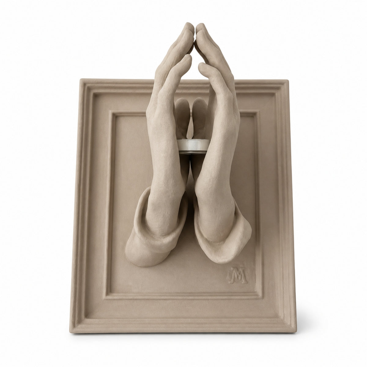 Candle Holder with Hands Three-Dimensional Sculptural Wall Sconce Handmade Wall Sconce Candlestick for Living Room, Entryway, Bedroom