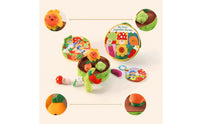 Squeezable Soft Toy Play Set with Storage Box Interactive Fruit and Vegetable Plushies with Basket Cute Fruit and Vegetable Basket Soft Toy Toddler for Toddlers, Babies, Infants, Home, Nursery, Tummy Time