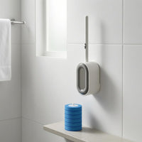 No-Drill Wall-Mounted Toilet Brush 360-Degree Cleaning Replaceable-Head Toilet Brush Compact