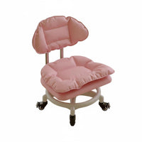 Cushi Single D Caster Stool with Backrest 360-Degree Swivel for Living Room