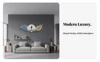 3D Feather Wall Sculpture Modern Design Bedroom Headboard Art Minimalist Light-up Feather Wall Art for Adults, Couples, Living Room, Lounge, Hallway