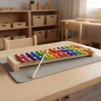 Early Learning 15 Note Glockenspiel Child-Safe Design Children's Musical Instrument Crisp Sound Kids Musical Instrument Develops Hand-Eye Coordination for Beginners, Toddlers, Preschool, Music Class, Playroom