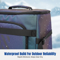 Iridescent Reflective Gear Bag, Waterproof 35L Ski Backpack, Double Compartment, Outdoor Equipment