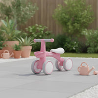 Balance Bike with Basket Shock-Absorbing Four-Wheel Balance Bike Non-Slip 4-Wheel Ridepush-Along Toy for Young Children