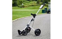 Golf Bag Push Cart Height-Adjustable Golf Push Cart with Cup Holder Trolley Aluminum Sturdy for Golfers