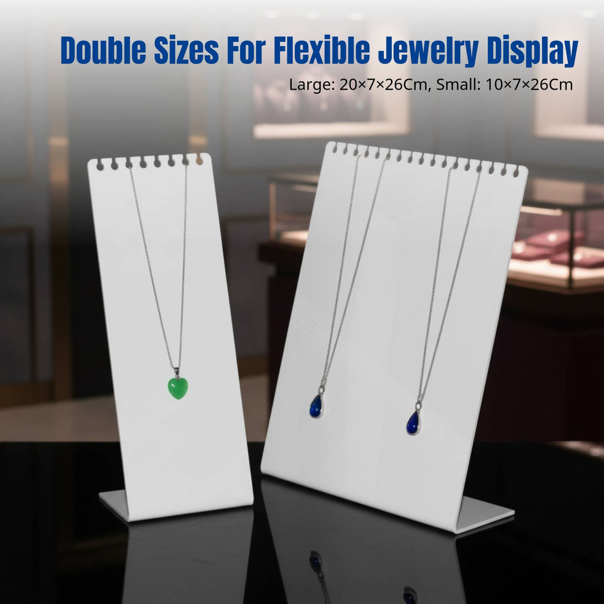 Acrylic Jewelry Display Stand, L-Shaped Necklace Holder with Rounded Corners, Jewelry Organizer for Necklaces, Bracelets