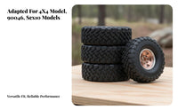4 Pieces 1.9 Inch RC Crawler Tires High Grip RC Crawler Wheels and Tires Set 1/10 Scale Metal Wheel Hubs