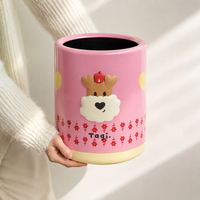 Trash Can, Stylish, Sorting, Floral Pattern, 10L, Plastic, Trash Can, Interior, Living Room, Kitchen Compatible