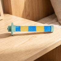 Ceramic Bird Perch for Grinding, Frosted Surface for Nail and Beak Trimming, Clamp-on Small Bird Perch for Budgie, Cockatiel, and Parrot