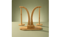 Double-Post-Post Two-axisAxis Yarn Holder Curved Frame Bamboo Yarn Holder Natural Wood Grain Polished Finish
