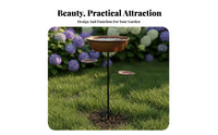 Deep Basin Bird Bath Feeder Combo Weather Resistant Bird Bath and Feeder Combo Freestanding for Gardeners, Outdoor, Yard, Patio