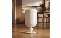Trash Can with Press-Top Lid Cylindrical Wastebasket Freestanding for Study