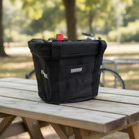 Bike Front Basket with Handles Collapsible Foldable Bike Basket with Zipper Soft-Sided Lightweight for Commuters