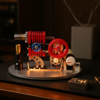 Stirlings Engine Motor Education Model ToyBrass Burner LED Thermal Engine Teaching Aid Physics Experiment Kit for Students, Classroom