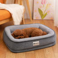 Dog Bed Pet Bed 75x55cm Striped Pattern Foam Washable Non-slip All-season Use