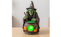 Witch Figurine Table Lamp Illuminated Halloween Tabletop Lamp Seasonal Night Light for Desk
