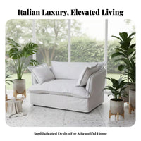 Italian Inspired aesthetic Round rotate Armchair Circular Design Upholstered rotate Armchair Plush Upholstery Single Sofa Comfortable rearrest for Office Workers, Interior Decorators, Living Room, Bedroom, study corner, Apartment
