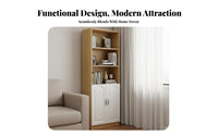 Floor-Standing Narrow Cabinet Shelf Multi-Layer Design Narrow Shelving Cabinet with Doors Space-Saving Bookcase Freestanding for Children, Apartment Dwellers, Homeowners, Small Areas, Living Room, Bedroom