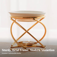 Spiral Metal Aroma Lamp Non-Electric Tealight Scented Melt Warmer Decorative Ornament Tealight Oil Burner for Bedroom, Living Room, Meditation Studio
