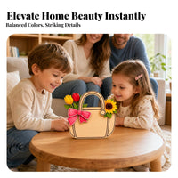 Dark Brown Outline Home Decor Pink Bow Layered Wooden Handbag Wooden Handbag Decoration