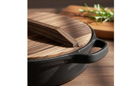 Induction Compatible Cast Iron Skillet Natural Non-Stick Flat Bottom Cast Iron Pot Excellent Heat Retention Flat Bottom Skillet Scratch Resistant