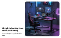 Electric Standing Desk Double Motor Height Adjustable Standing Desk Ergonomic Design Powered Work Table for Professionals, Streamers, Study Room